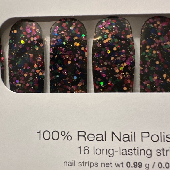 Color Street Other - Color Street Fiesta & Siesta- Black with Multicolor Glitter Press-On Nails